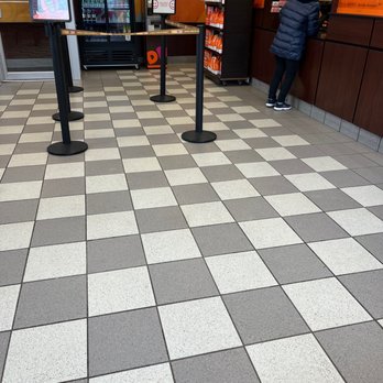 Dunkin' -  a checkered floor in a restaurant - Coffee & Tea Near Me - Woodbridge, New Jersey