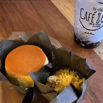 Cafe 86 - Ube LecheFlan Cupcake and Ube Crack Cheesecake - Desserts Near Me - Milpitas, California