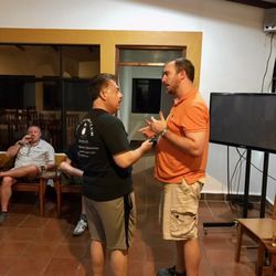 Open Door Cigars - Nick Perdomo and Jared catching up and taking about great Perdomo cigars while we were in Nicaragua.