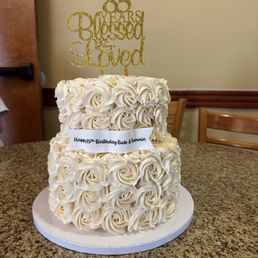 85th birthday celebration, lemon blueberry cake. 85th birthday celebration, lemon blueberry cake.