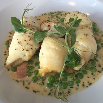 Fish At 85 - Rolled plaice, pancetta and fresh peas. - Seafood Near Me - Cardiff, CRF