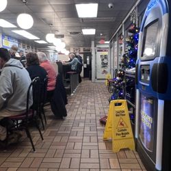 Waffle House - Thirty paces from my seat to the door. Just in case.