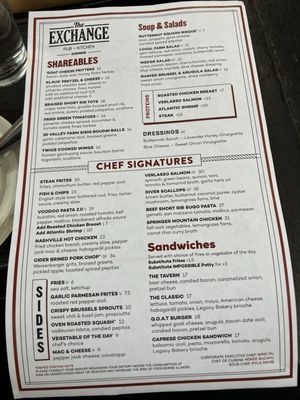 Menu photo 2 The Exchange Pub + Kitchen New Albany, IN