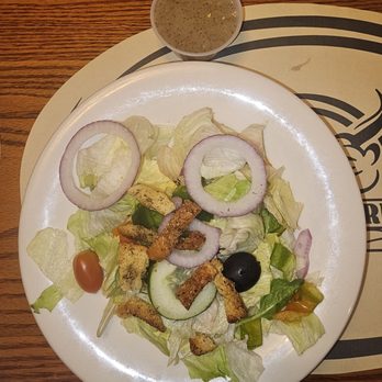 Beef'n Barrel - A house salad with the house, delicious poppy seed dressing - Steakhouses Near Me - Olean, New York