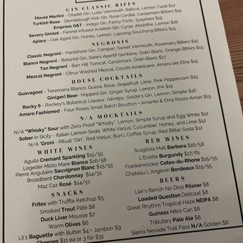 Botanica - Menu - French Near Me - Portsmouth, New Hampshire