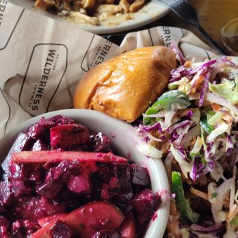 Arizona Wilderness Brewing - Honey hot pulled pork with beet & apple salad. - Breweries Near Me - Gilbert, Arizona Arizona Wilderness Brewing - Honey hot pulled pork with beet & apple salad. - Breweries Near Me - Gilbert, Arizona