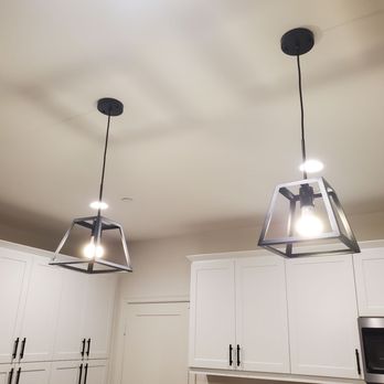 Nicks Electric - 2 new pendant lights matte black - Electricians Near Me