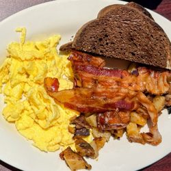 The Wooden Spoon - Classic 2 eggs, homes fries, rye toast and crispy bacon $11.50