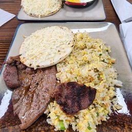 two plates of food on a table