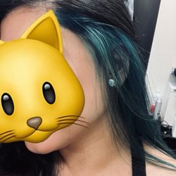 Peekaboo blue hair color