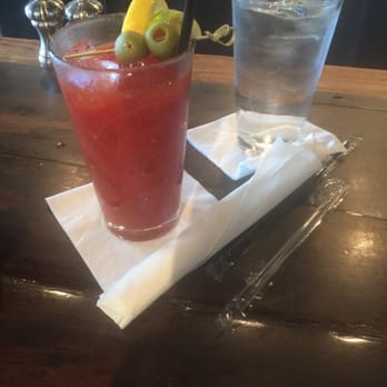 B Matthews Eatery - Guess which one is a Bloody Mary?  It is definitely hot and spicy. - New American Near Me - Savannah, Georgia