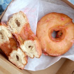 Its a Good Day Donuts - Strawberry Lemon Donut ($5 for 2 pack) - cake donut w/ strawberry lemon glaze. Very wet and hollow inside :(