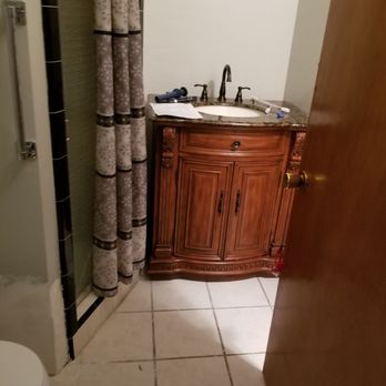 Elite Roofing & Remodeling - Another angle of how beautiful the bathroom is looking but you can still see we're working on the drywallnot even open steal money - Roofing Near Me