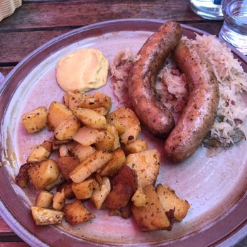Schnitzelbank - Very good pork wurst with pan fried potatoes. - Wine Bars Near Me - Heidelberg, BW Schnitzelbank - Very good pork wurst with pan fried potatoes. - Wine Bars Near Me - Heidelberg, BW