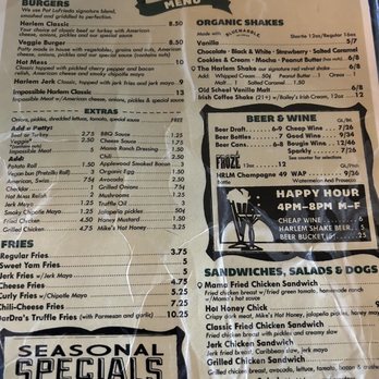 Harlem Shake - The menu - American Near Me - New York, New York Harlem Shake - The menu - American Near Me - New York, New York