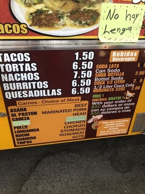 Menu photo 2 Tacos El Chaka La Puente, CA Menu photo 2 Tacos El Chaka La Puente, CA