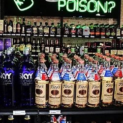 Kindred Spirits & Wine - What's your poison? What a cool question for a display!