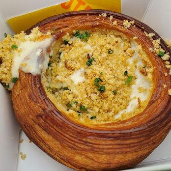 Parachute Bakery - Clam chowder croissant bowl (spilled a little during car ride) - Cafes Near Me - San Francisco, California Parachute Bakery - Clam chowder croissant bowl (spilled a little during car ride) - Cafes Near Me - San Francisco, California