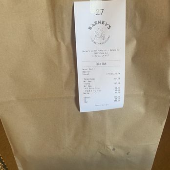 Barney's Gourmet Hamburgers - To go bag - Burgers Near Me - Berkeley, California Barney's Gourmet Hamburgers - To go bag - Burgers Near Me - Berkeley, California