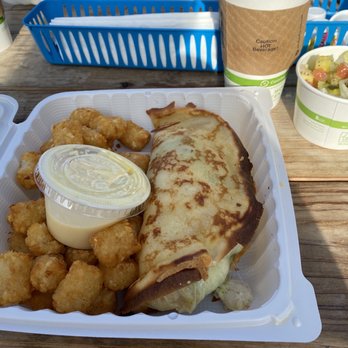 Breakers Breakfast, Brunch & Lunch - Crab crepe - very filling and pretty good but a bit bland - Breakfast & Brunch Near Me - Pacifica, California