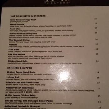 IPIC Pasadena - Regular menu for food. - Cinema Near Me - Pasadena, California