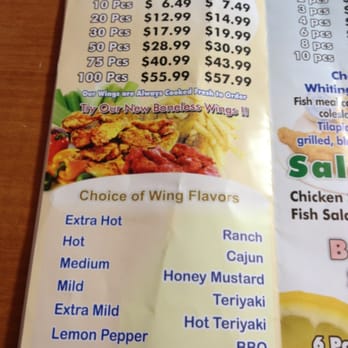 A Town Wings - a menu for a restaurant - Chicken Wings Near Me - Atlanta, Georgia
