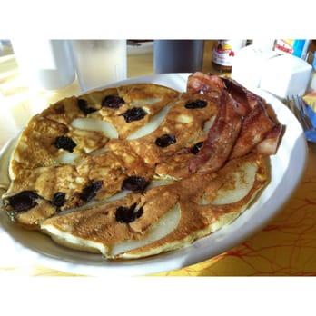 Cafe Rae - Pear and Cherry Pancake. - Breakfast & Brunch Near Me - San Clemente, California Cafe Rae - Pear and Cherry Pancake. - Breakfast & Brunch Near Me - San Clemente, California