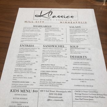 Klassics - Food Menu - Venues & Event Spaces Near Me - Minneapolis, Minnesota