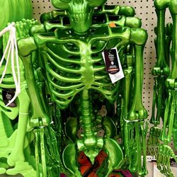 Target - Spooky green skeleton.