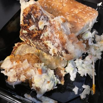 Habit Burger & Grill - Fucked up sandwich with raw chicken - Burgers Near Me - Downey, California