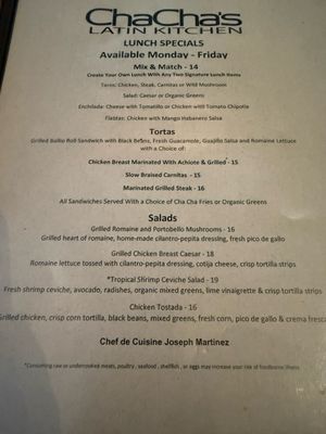 Menu photo 1 Cha Cha's Latin Kitchen Irvine, CA Menu photo 1 Cha Cha's Latin Kitchen Irvine, CA