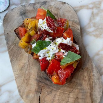 Pink Mamma - Don't Bread My Heart - their take on a bruschetta - Steakhouses Near Me - Paris, 75 Pink Mamma - Don't Bread My Heart - their take on a bruschetta - Steakhouses Near Me - Paris, 75