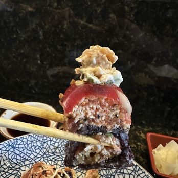 Spicy Tuna - LOOK AT THIS BITE! Raiders Special Roll - Sushi Bars Near Me - Henderson, Nevada