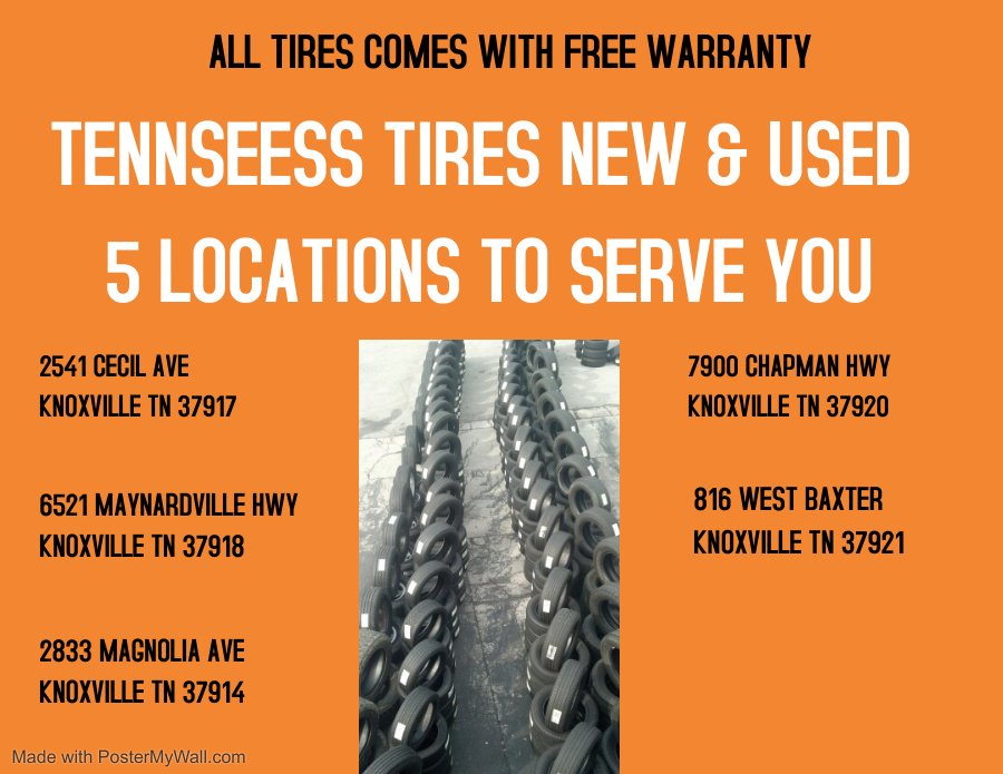 TENNSEESS TIRES NEW & USED Request a Quote Knoxville, Tennessee