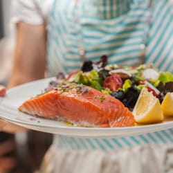 White Apron Chef - Baked salmon with lemon and chives.