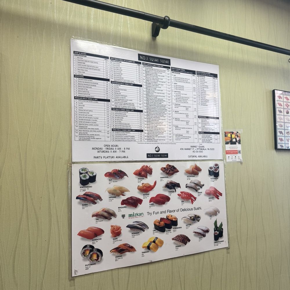 No. 1 Sushi Sushi - Menu - Sushi Bars Near Me - Pittsburgh, Pennsylvania No. 1 Sushi Sushi - Menu - Sushi Bars Near Me - Pittsburgh, Pennsylvania