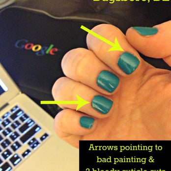 JC Nails - Ouchie! 2 cut cuticles & sloppy paint job. - Nail Salons Near Me - Dagsboro, Delaware JC Nails - Ouchie! 2 cut cuticles & sloppy paint job. - Nail Salons Near Me - Dagsboro, Delaware