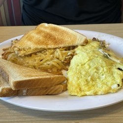Huddle House - Omelet, Hash browns & Toast