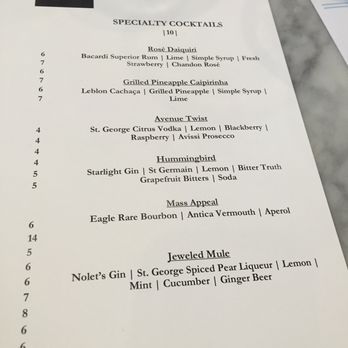 Salt on Mass - Cocktail menu - Seafood Near Me - Indianapolis, Indiana