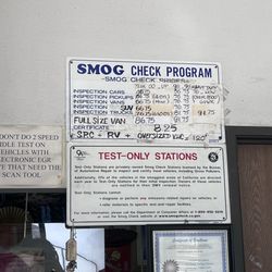 V & T Smog Test Only - Prices as of 5/24/24