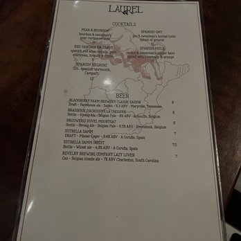 Laurel - Menu - Spanish Near Me - Charleston, South Carolina