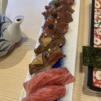 Wagyu Suki - A5 wagyu, Wagyu + Foie gras, Wagyu+caviar, Wagyu+ truffle all on sushi rice - Japanese Near Me - Markham, Ontario
