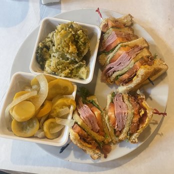 Debi's Restaurant - Ham club with squash and broccoli casserole - American Near Me - Savannah, Georgia