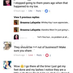 Modern Nails - She lost her entire toenail because of a fungus she got from Modern Nail of Perry, Ga