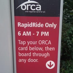 RapidRide C Line - Orca reader at bus stop