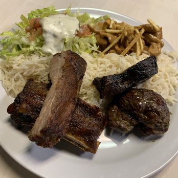 Aroma do Brazil - Combo 2 with 1 side: ribs, steak, rice with house salad and side of chicken stroganoff. - Brazilian Near Me - Aurora, Colorado