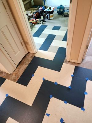 Custom Marmoleum Installation - Custom Marmoleum installation with multiple colors and intricate patterns and designs. Custom Marmoleum Installation - Custom Marmoleum installation with multiple colors and intricate patterns and designs.