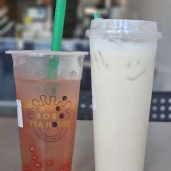 Bobo Tea House - Milk tea with sea salt foam. Guava lemonade with strawberry popping boba. - Bubble Tea Near Me - Hillsboro, Oregon