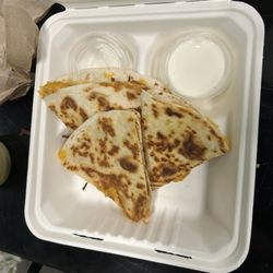 Green Leaf Grill - Chicken quesadilla with sour cream.