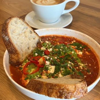 Breakaway Cafe - Shakshuka, Oatmilk Latte - Cafes Near Me - Culver City, California Breakaway Cafe - Shakshuka, Oatmilk Latte - Cafes Near Me - Culver City, California
